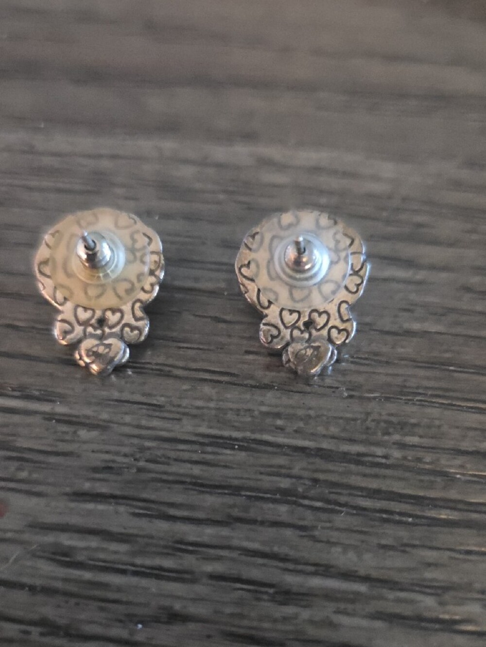 Vintage - Brighton Silver-Tone Earrings with Gold Tone Center - Picture 2 of 2